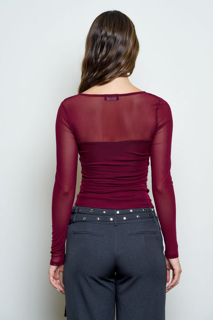 DT 1970 - Ruched Waist Square Neck Top