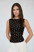 CT 2880 - Boat Neck Sleeveless Mesh Top