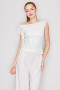 CT 2881 - Ruffled Asymmetric Sleeveless Top