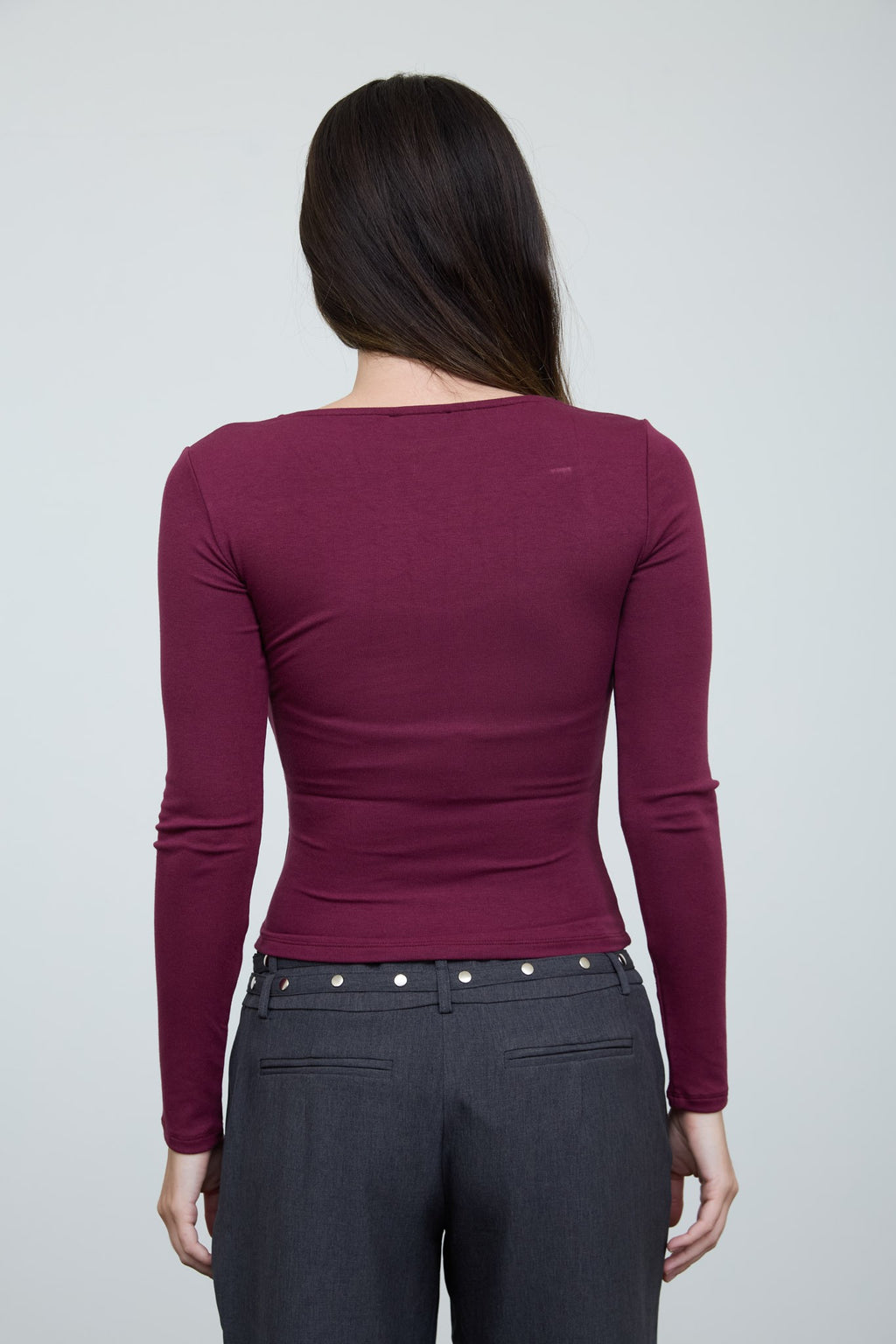CT 2892 - Long Sleeve Sweetheart Neck Top
