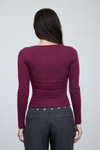 CT 2892 - Long Sleeve Sweetheart Neck Top