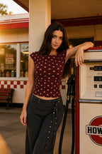 DT 1958 - Seamless Boat Neck Mesh Top