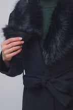 JCT 043 - Detachable Fur Collar Coat