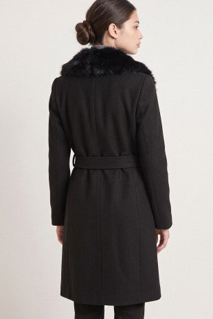 JCT 043 - Detachable Fur Collar Coat