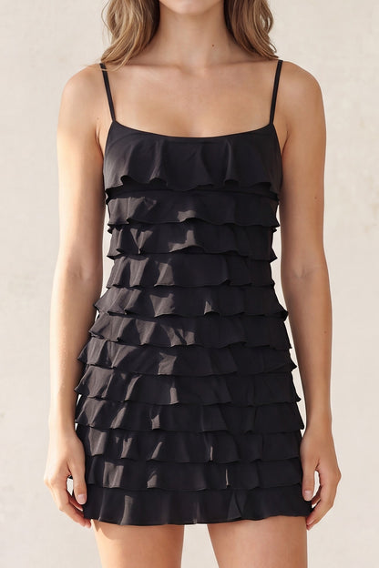 DD 1437 - Layered Flounce Ruffle Dress