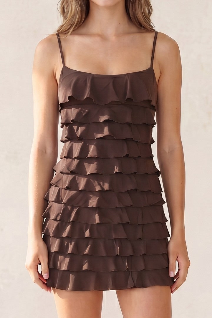 DD 1437 - Layered Flounce Ruffle Dress