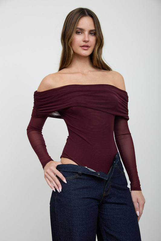 DT 1959 - Off Shoulder Sheer Bodysuit