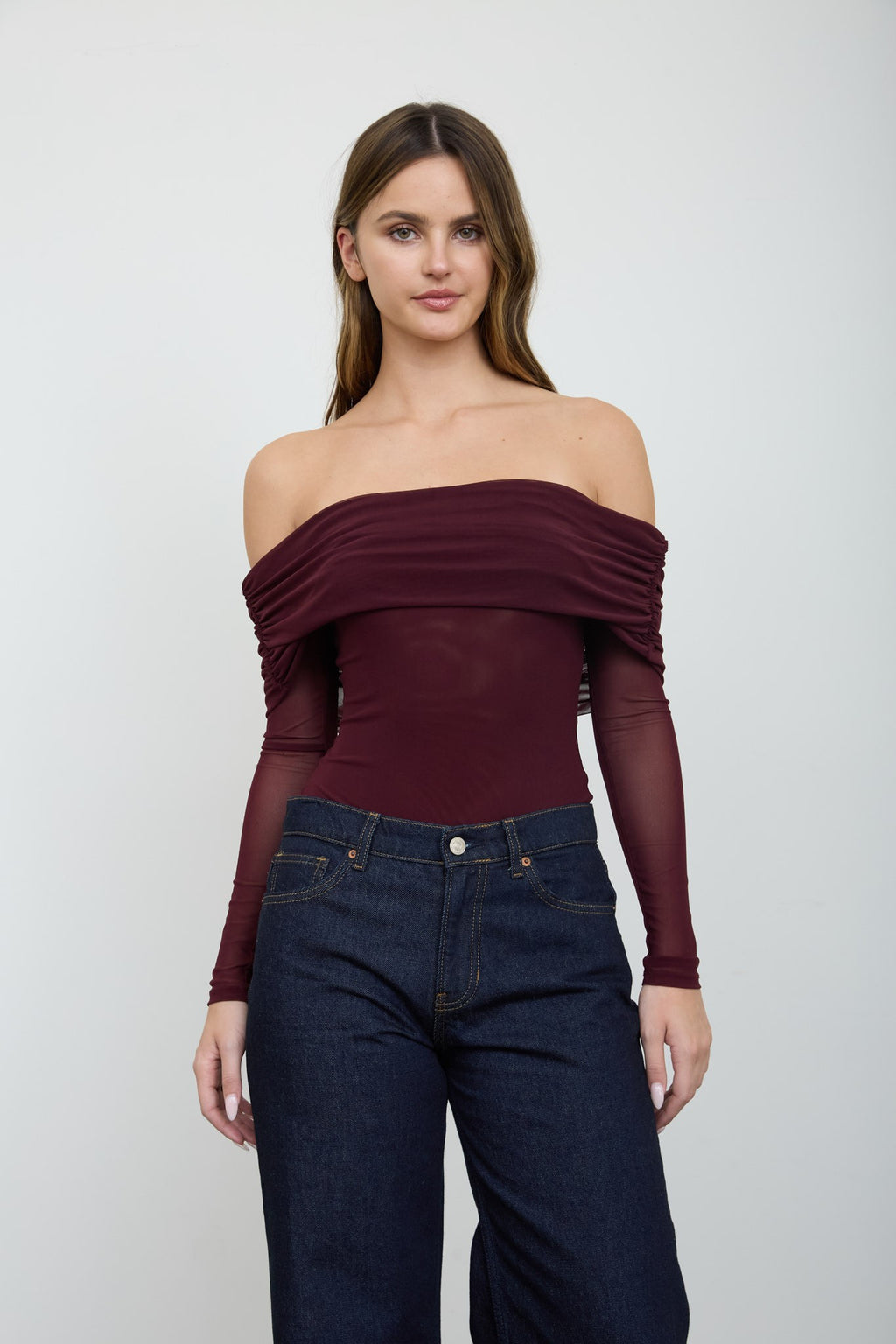 DT 1959 - Off Shoulder Sheer Bodysuit