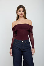DT 1959 - Off Shoulder Sheer Bodysuit