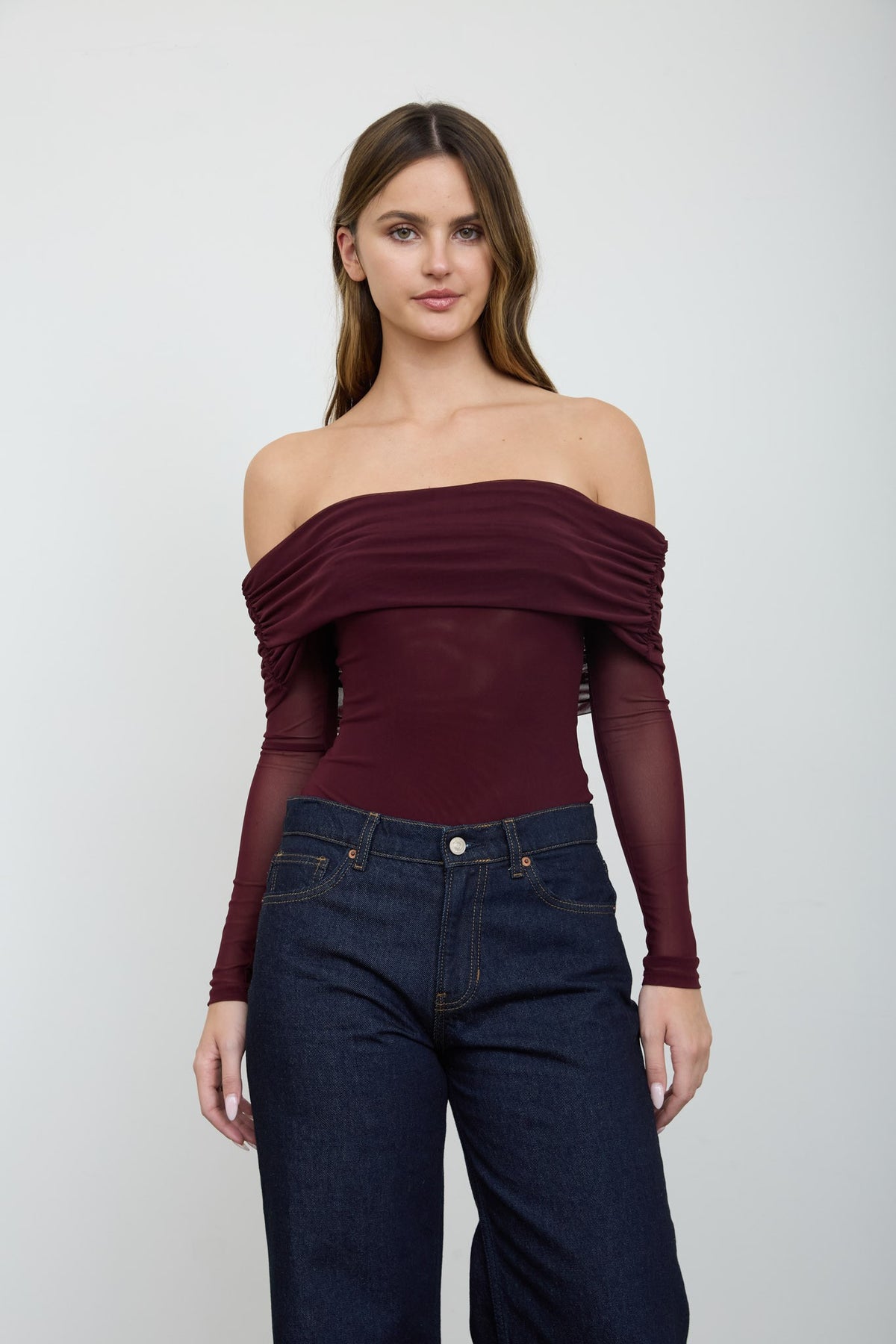 DT 1959 - Off Shoulder Sheer Bodysuit