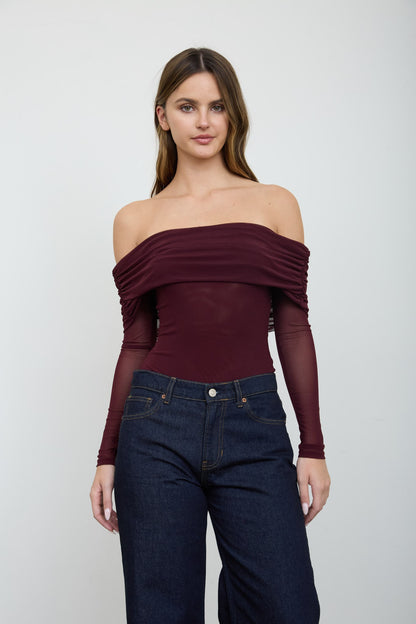 DT 1959 - Off Shoulder Sheer Bodysuit