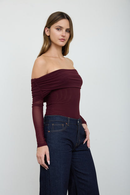 DT 1959 - Off Shoulder Sheer Bodysuit