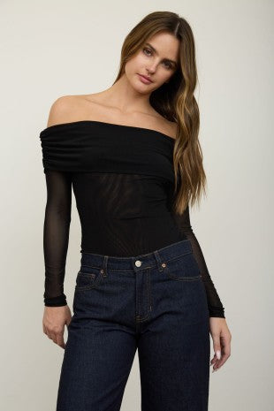 DT 1959 - Off Shoulder Sheer Bodysuit