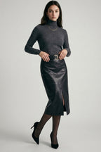 SKT 1091 - Midi Leather Skirt
