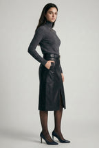 SKT 1091 - Midi Leather Skirt