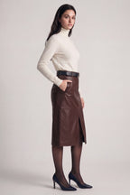 SKT 1091 - Midi Leather Skirt