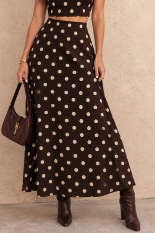 SET 107 - Polka Dot A-Line Maxi Skirt