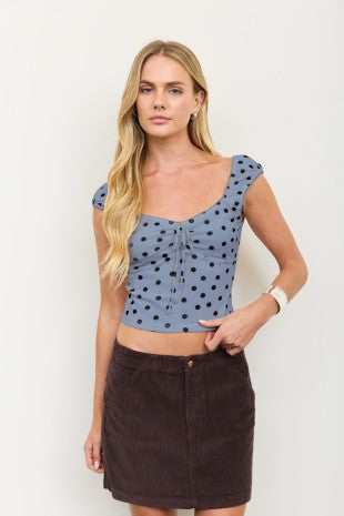 CT 2886 - Mesh Sweetheart Tie Detail Top