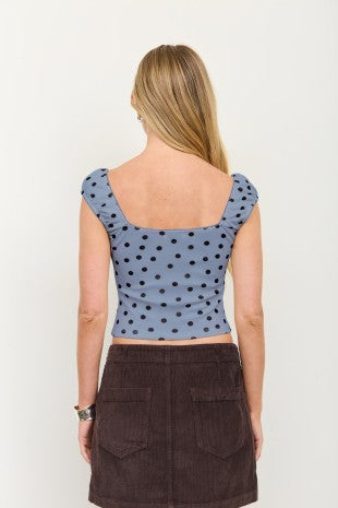 CT 2886 - Mesh Sweetheart Tie Detail Top