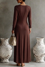 PS 020 - Pleated Buckle Detail Maxi Dress