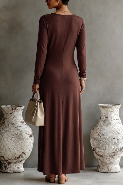 PS 020 - Pleated Buckle Detail Maxi Dress