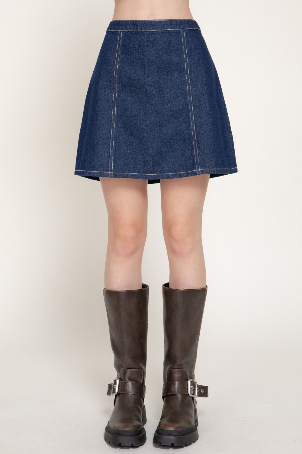 SKT 1078 - Denim Midi Skirt