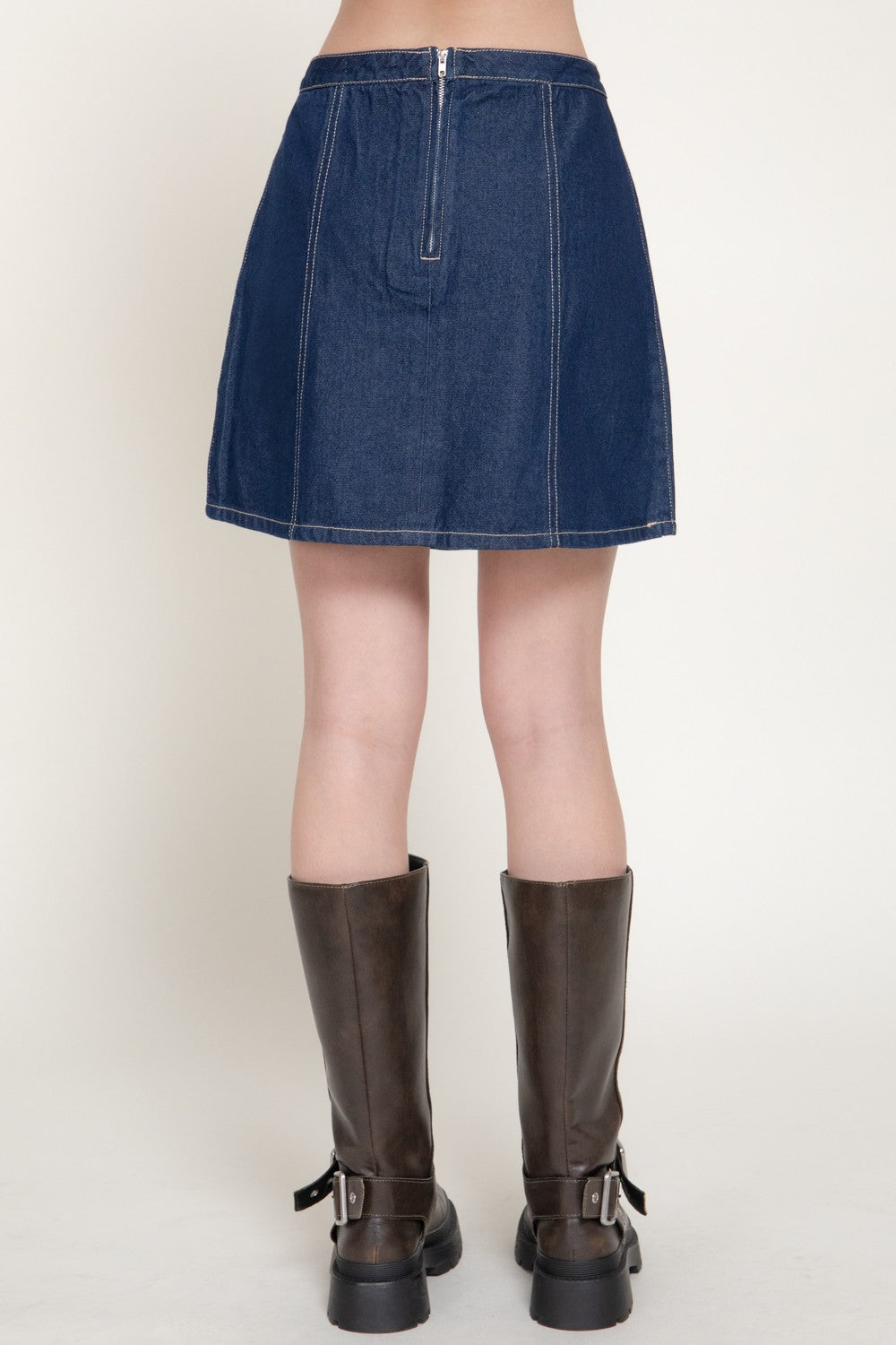 SKT 1078 - Denim Midi Skirt