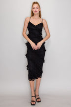 DD 1456 - Lace Ruffle Maxi Dress