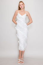 DD 1456 - Lace Ruffle Maxi Dress