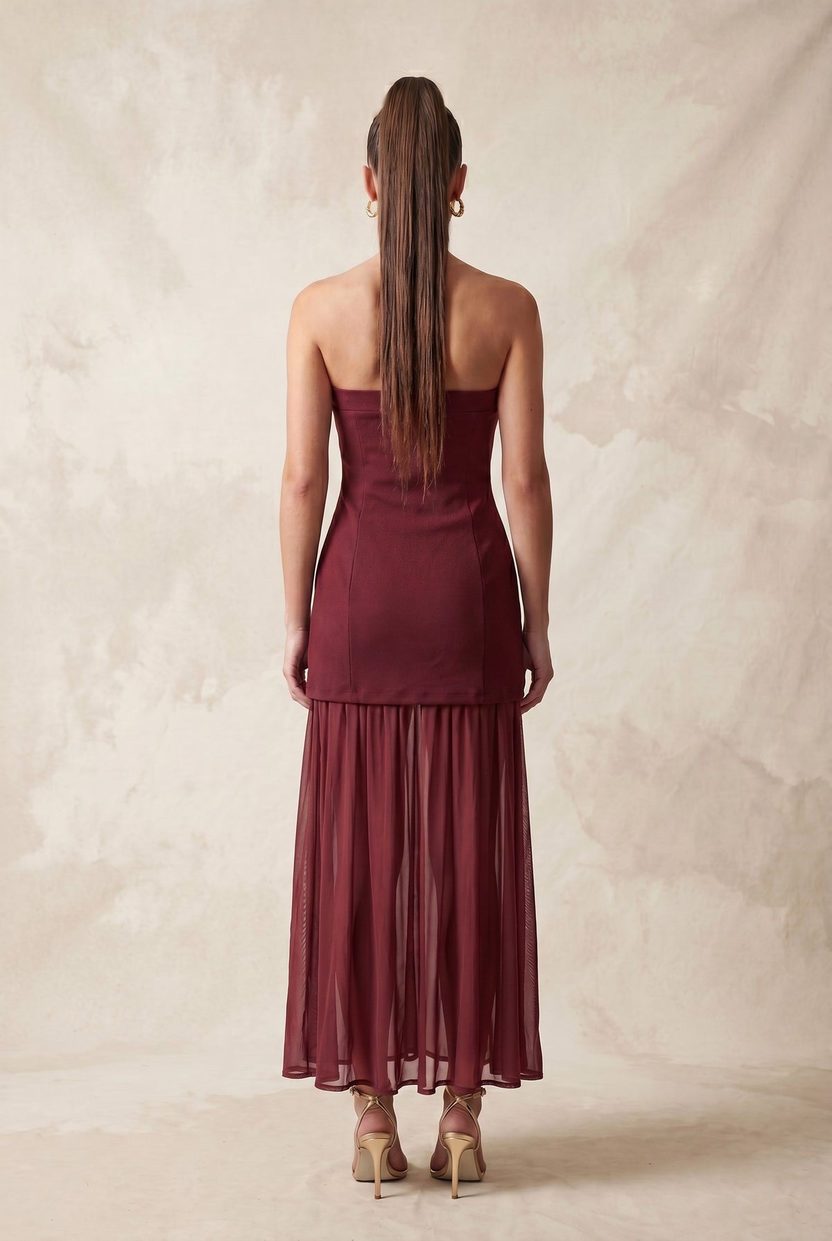 DD 1461 - Combo Mesh Midi Tube Dress
