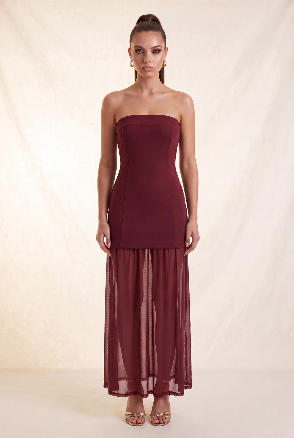 DD 1461 - Combo Mesh Midi Tube Dress