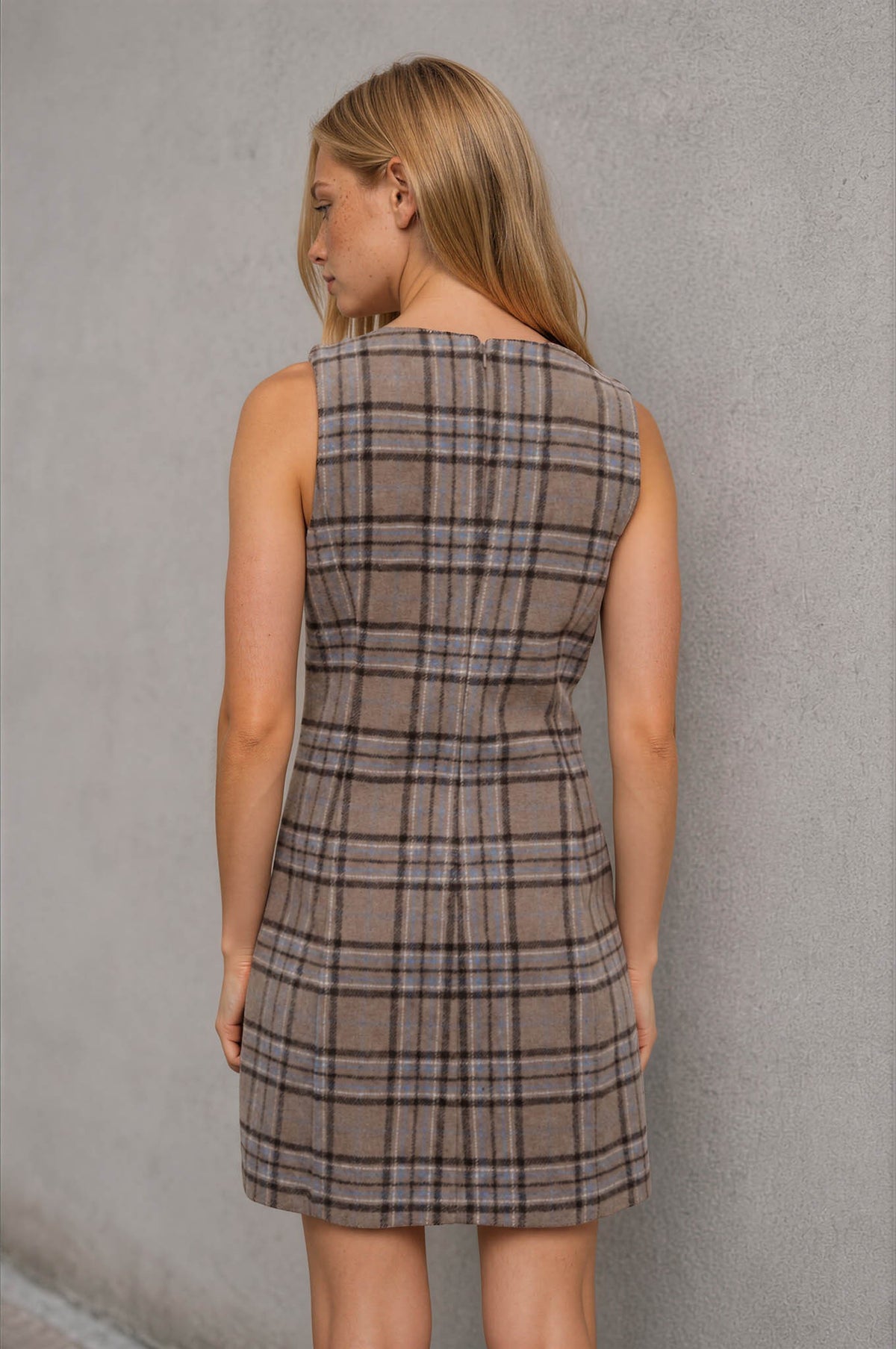 DD 1488 - Plaid Sleeveless Mini Dress