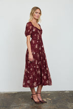 CD 3763 - Smocked Tiered Sweetheart Midi Dress