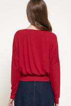 CT 2891 - Long Sleeve Boat Neck Top