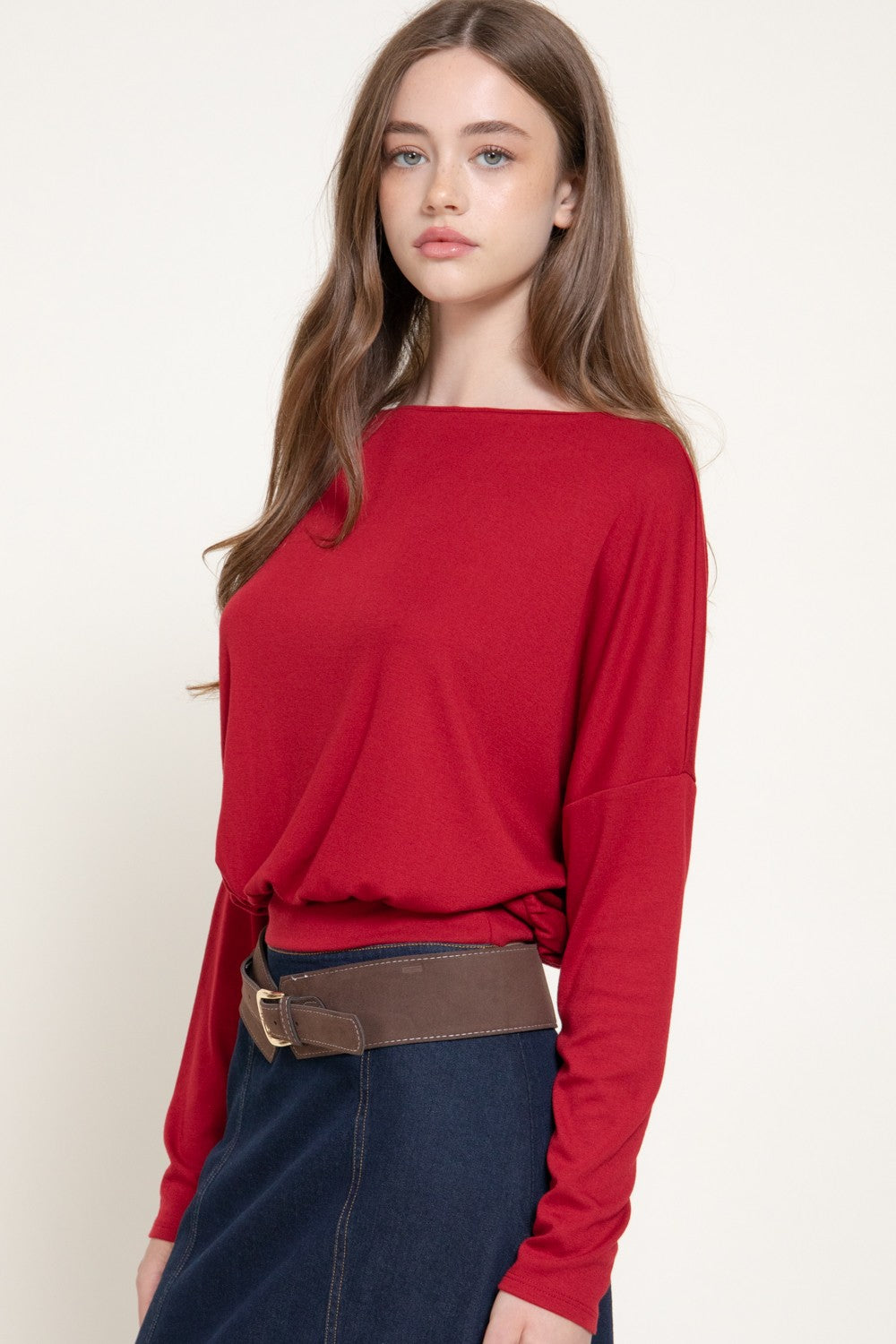 CT 2891 - Long Sleeve Boat Neck Top