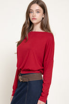 CT 2891 - Long Sleeve Boat Neck Top
