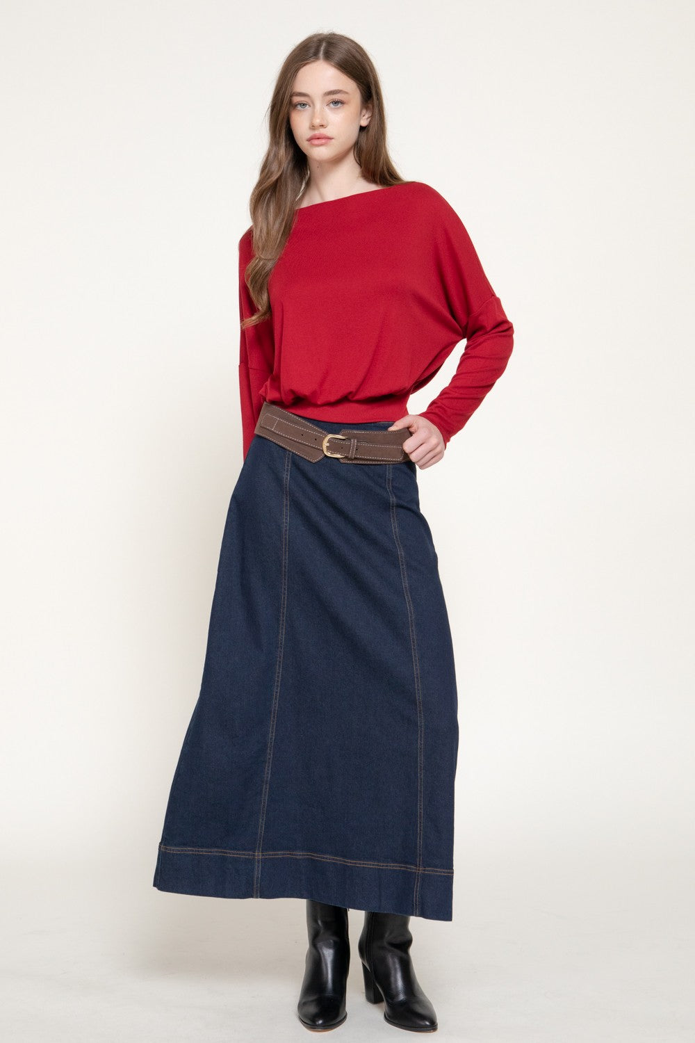 CT 2891 - Long Sleeve Boat Neck Top
