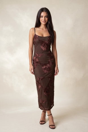 DD 1463 - Floral Embroidered Maxi Dress