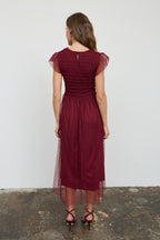 DD 1490 - Chiffon Smocked Polka Dot Dress