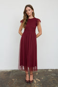 DD 1490 - Chiffon Smocked Polka Dot Dress