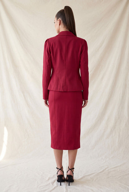 JCT 041 - Notched Peplum Button Blazer