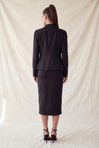JCT 040 - Notched Peplum Button Up Blazer