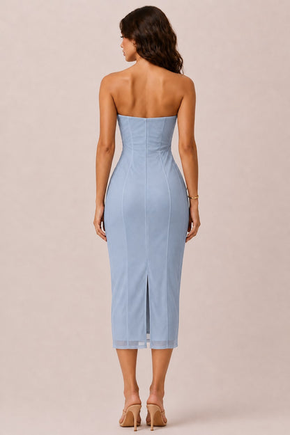 LD 648 - Strapless Boning Midi Dress