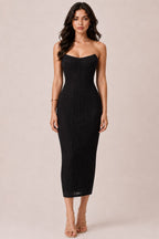 LD 648 - Strapless Boning Midi Dress