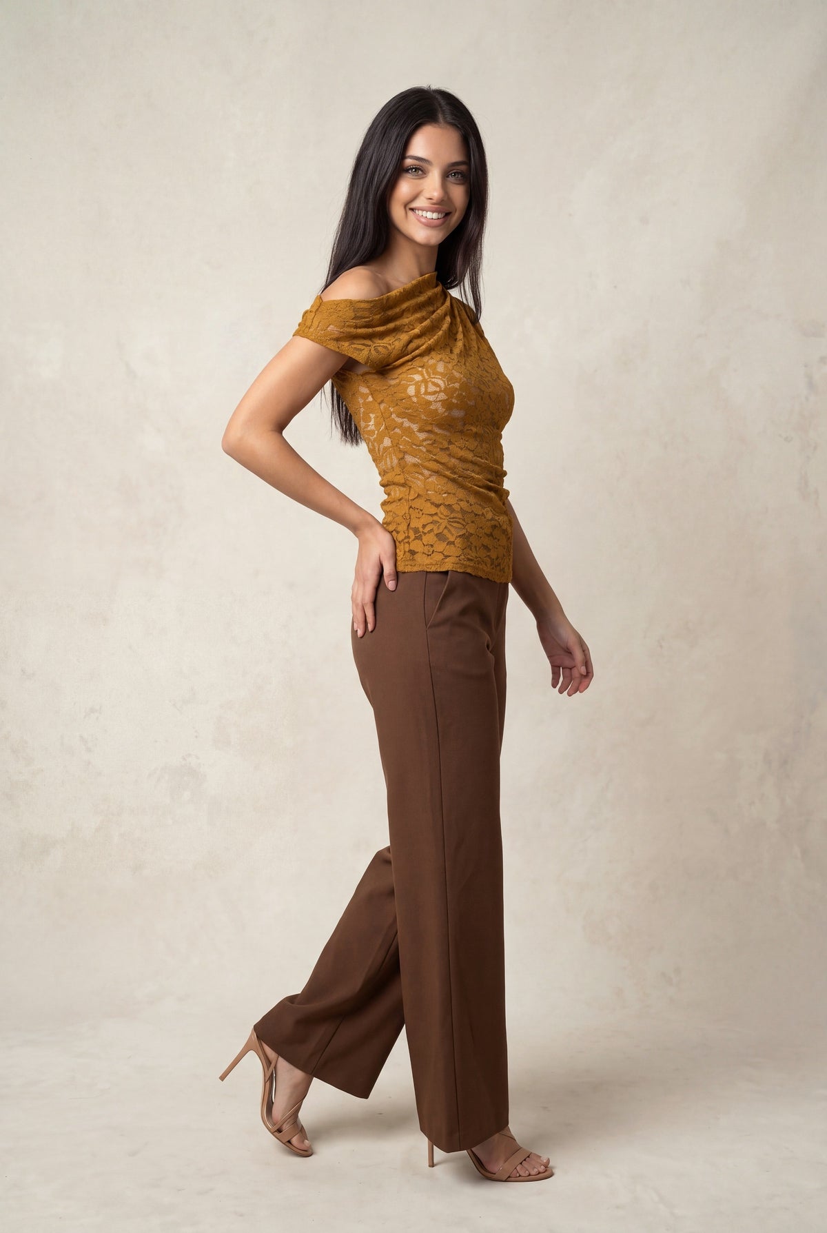 DT 1996 - Asymmetric Floral Lace Top