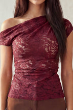DT 1996 - Asymmetric Floral Lace Top
