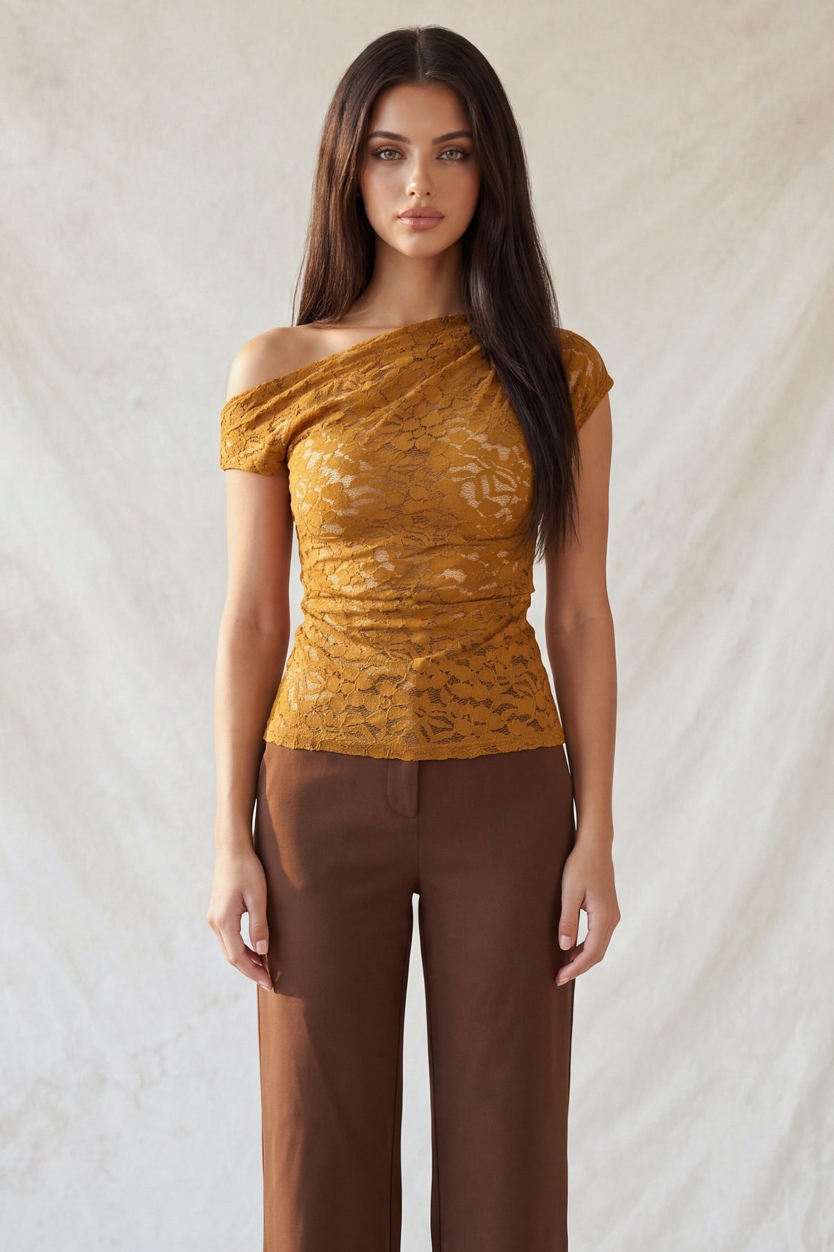 DT 1996 - Asymmetric Floral Lace Top