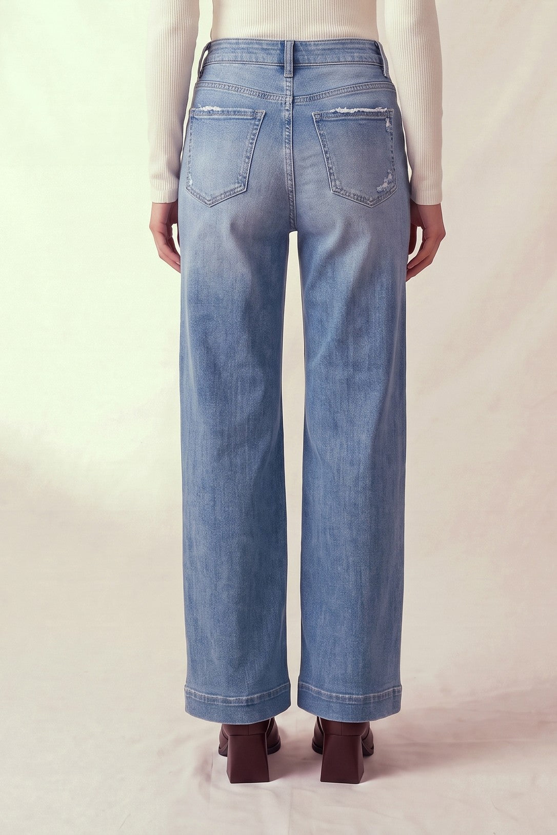 P 872 - High Waist Twill Woven Jeans