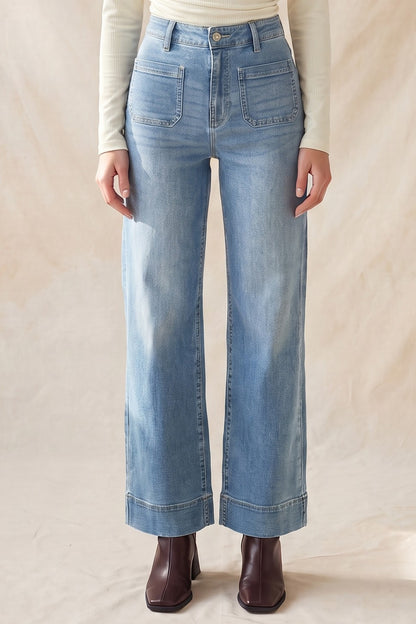 P 872 - High Waist Twill Woven Jeans