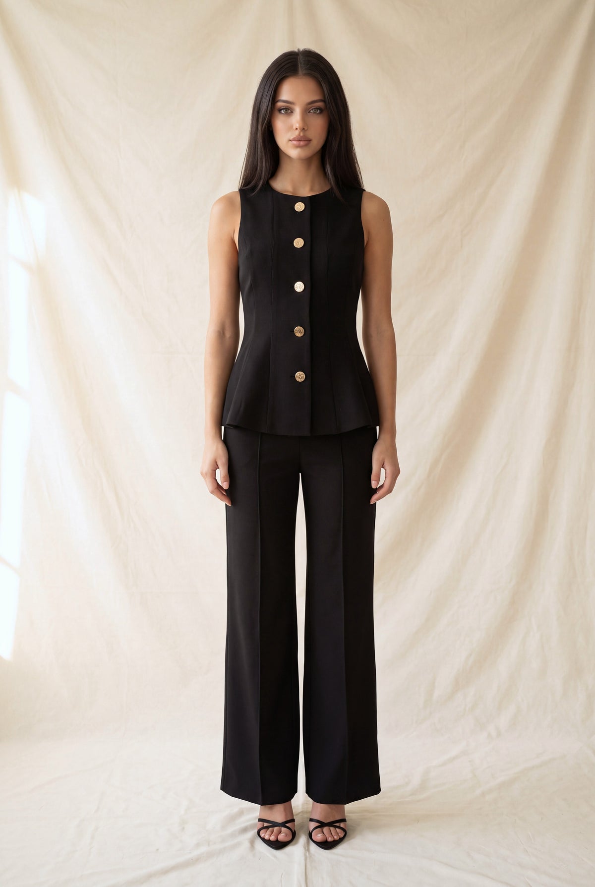 DT 1986 - Gold Accent Peplum Vest